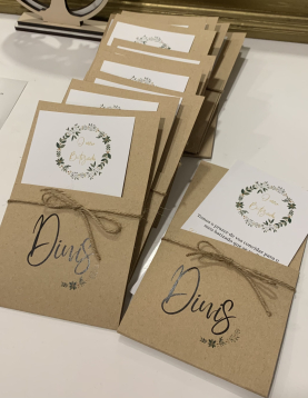 Convite de Batizado em Papel Kraft com Cordel