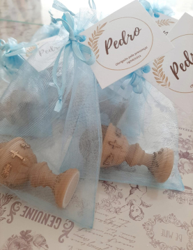 Cálice de Comunhão em Resina – Saquinho Azul Personalizado