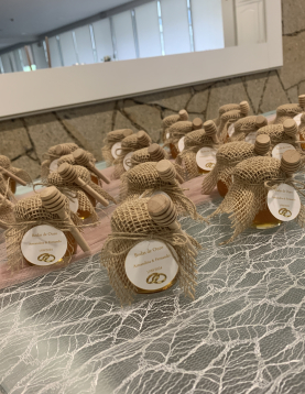 Lembrança Bodas de Ouro Frasco de Mel Artesanal